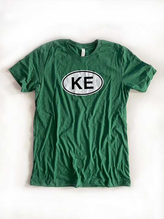 KE oval green tee